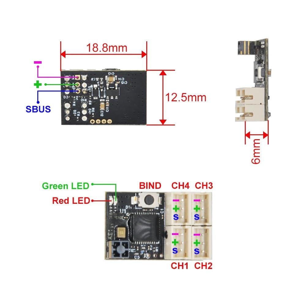 Receptor RC MR4SM S-FHSS Modo de Alta Velocidad 4 Canales
