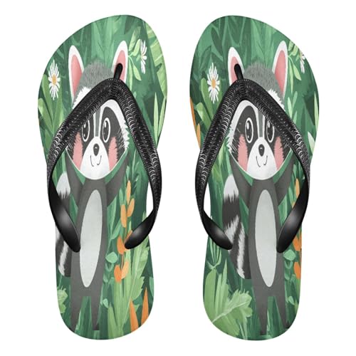 STAYTOP Cartoon Raccoon Flip Flops Sandals of Men's & Women's,Sandals Beach Slippers Shower Slides