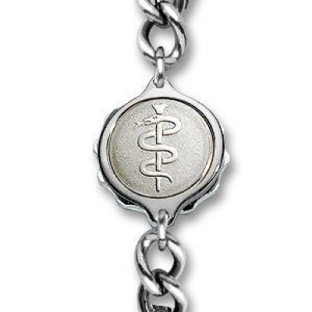 Baxters JewellersSOS Talisman Gents Sterling Silver Snake & Staff Bracelet