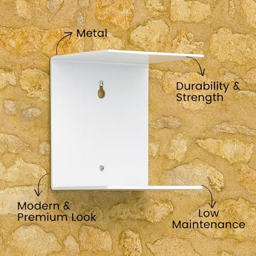 Image of Go Hooked Heavy Duty Metal Wall Mounted Book Shelves for Study Room, Living Room and Bedrooms (3 Pcs) (White)