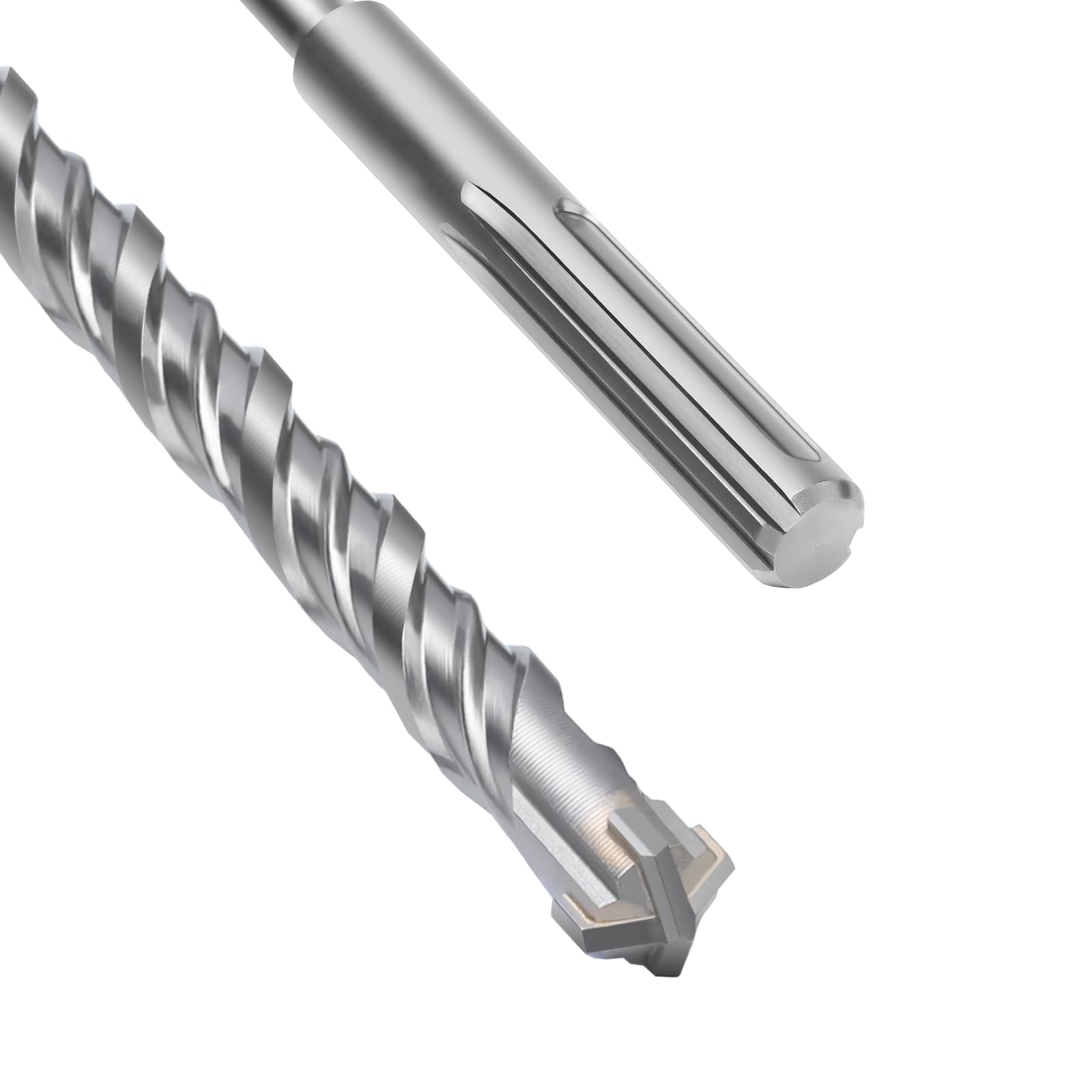Broca SDS Max de 12 x 380 mm, broca para hormigón con 4 filos de corte de metal duro y espiral doble, broca de percusión para hormigón, piedra, piedra natural