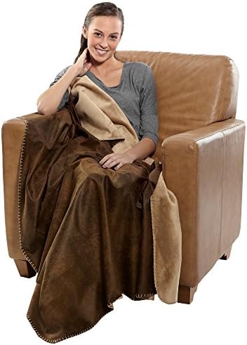 robesale Rustic Ranch Throw, Premium Blanket, 1.56 Lb Each, 50" X 60", Brown