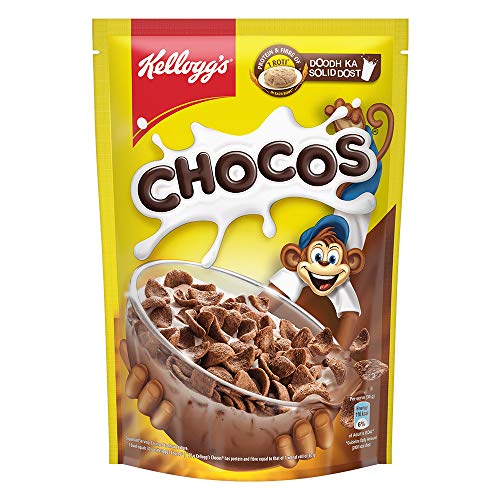 Image of Kellogg's Chocos, with Protein & Fibre of 1 Roti* in Each Bowl**, High in Calcium & Protein, with 10 Essential Vitamins & Minerals, Breakfast Cereals, 385g Pack