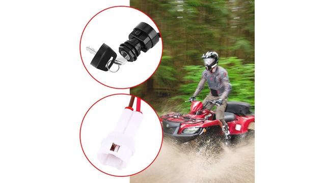 Universal Zündschloss Auto Motorrad Quad ATV Schalter Zündschloß 2 Schlüssel 2P