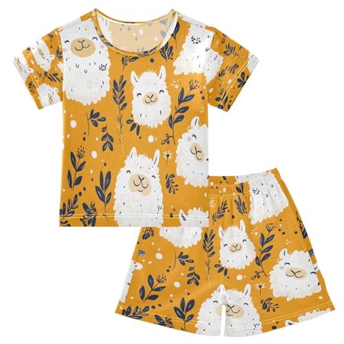 senya Flower Alpaca Happy Summer Pajamas Set Short Cotton Sleepwear 2 Piece
