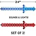 Hunson Set of 2, Sounds & LED Light Up Pixel 8-Bit Toy Sword for Kids, Blue & Red, 24 Inches Long