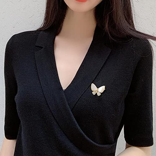 Image of GBAHFY Butterfly Pearl Brooch Gold Elegant Bridal Vintage Style Pins Wedding Banquet Anniversary Brooch for Women