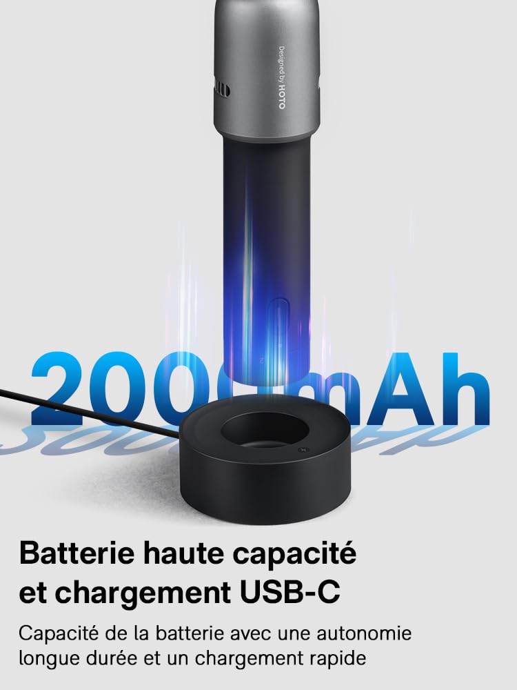 HOTO 35 en 1 Outil Rotatif Multifonction sans Fil, 2000 mAh, 5 Vitesses, 5000-25000 tr/min, Charge de Type C, Lumière Annulaire LED, pour Sculpture, Meulage, Coupe, Polissage, Meuleuse à Ongles