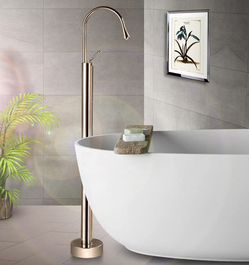 Aquieen Free Standing Floor Mounted Single Lever Basin Mixer with Provision for Hot & Cold Water Drop Series (Rose Gold) (B0BSXVMBBQ) Amazon Price History, Amazon Price Tracker