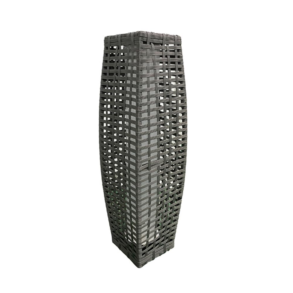 TTDGYYXW So Powered Lámpara de pie para Exteriores IP65 Impermeable WovWicker Light para Terraza Patio GardLn Entrada Porche Gris para Cualquier Espacio al Aire Libre