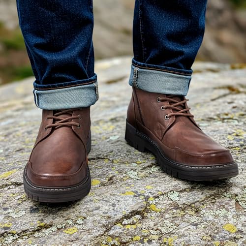 Image of Jousen Mens Boots Casual Motorcycle Boot for Men Chukka Zipper Combat Botas Para Hombre Fashion