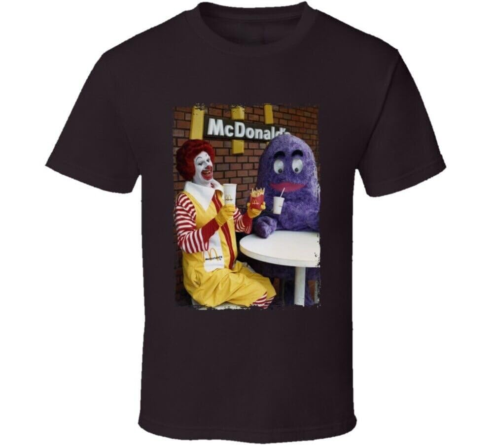 FIGHTON Ronald McDonald and Grimace Mascots T Shirt Black