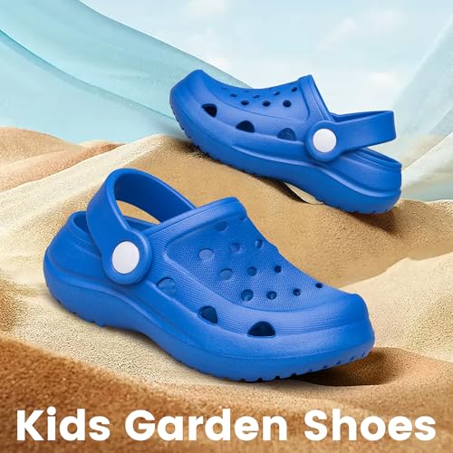 Image of vibdiv Boys Girls Clogs Kids Garden Shoes Unisex Child Cartoon Slides Sandals Beach Slipper Indoor Outdoor(Toddler /Little Kids /Big Kids)