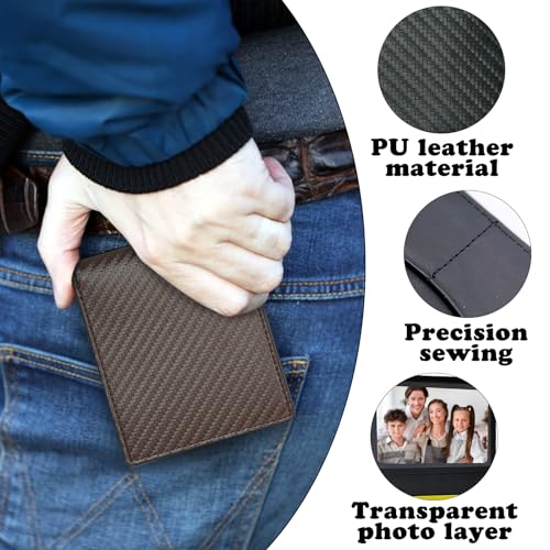 Mens Wallets, PU Leather Card Holder Wallet Rfid Card Holder for Men, Bifold Minimalist Card Wallet with Multiple Card Slots for Business, Dating, Working, Shopping (black)2