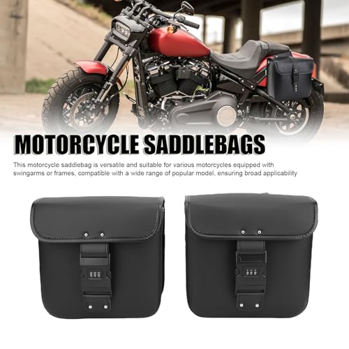 Alforja para motocicleta Cuifati, capacidad 7.4L, impermeable, cuero PU, bolsa trasera de asiento para equipaje lateral, para ciclismo, viajes y desplazamientos miniatura 2