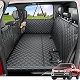 REEVAA Dog Truck Seat Cover for Back Seat, Hard Bottom Dog Hammock for Car, Pet Bed Extender for 2-4 Large Dogs, Waterproof Seat Protector, Universal XL Size Fits for Crew Cab Truck/SUV, Black