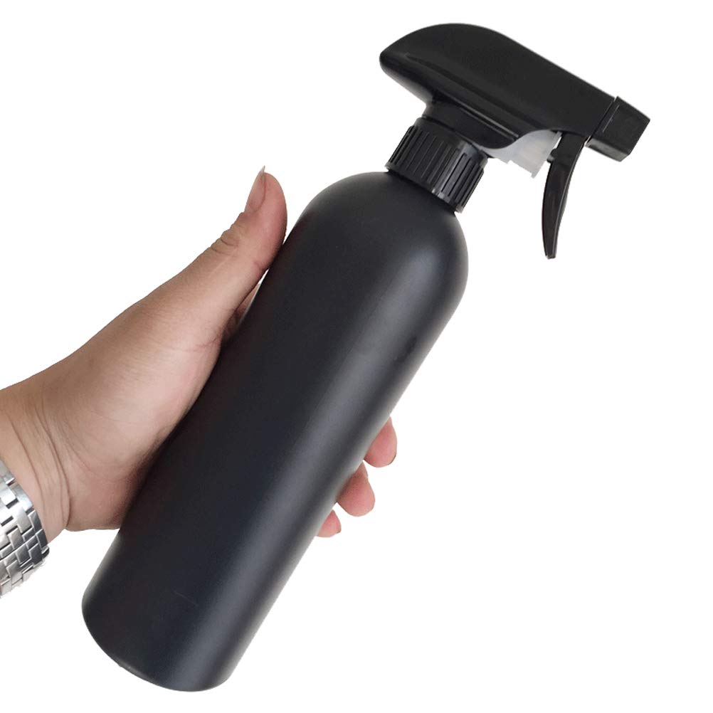 Lintat Spray Bottle, 500ml Plant Spray Bottles for Gardening Cleaning, Black Empty Bottle for Travel Beauty