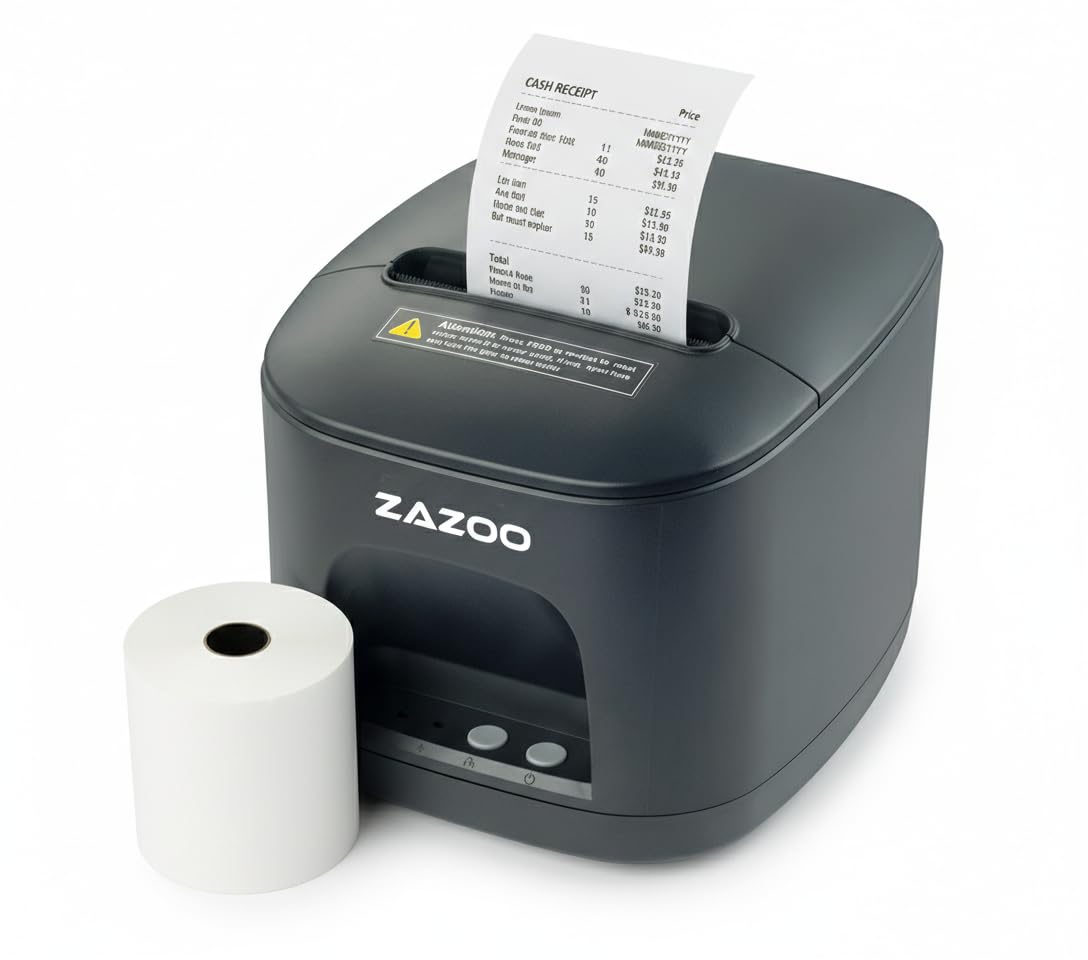 GEON Impresora Tickets 80mm - USB + LAN - Papel Térmico 80 mm - Impresora Termica sin Tinta - Corte Automático - Velocidad de Impresión 200 mm/s - Compatible con Windows - Zazoo