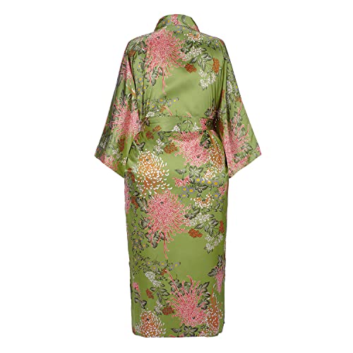 Image of Applesauce - 808V - Plus Size Women's Kimono Long Robe - Vintage Floral (One-Size fits most US 1X 2X 3X)