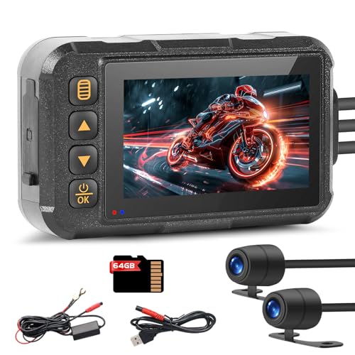 Realdio Motorcycle Dash Cam 3 Inch Screen...