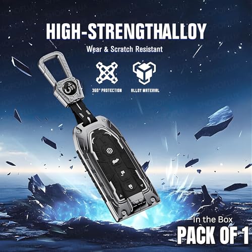 Image of SHOPOFLUX Metal Key Cover Compatible with Mahindra BE 6, XEV 9 EV, XUV 7XO Smart Key (Metal Silicone Black)