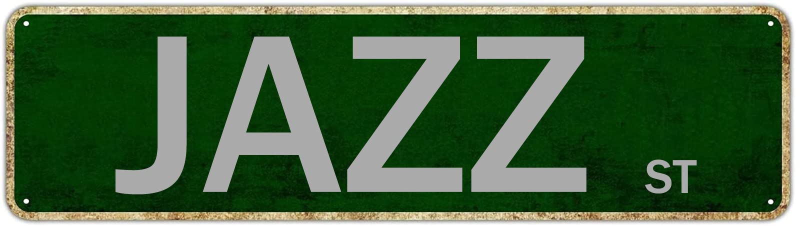Jazz St Retro Tin Signs Aluminum Metal Plaque Quotes Exit Home Kitchen Garden Non-Fade Pub Club Decor 4x16 Inch