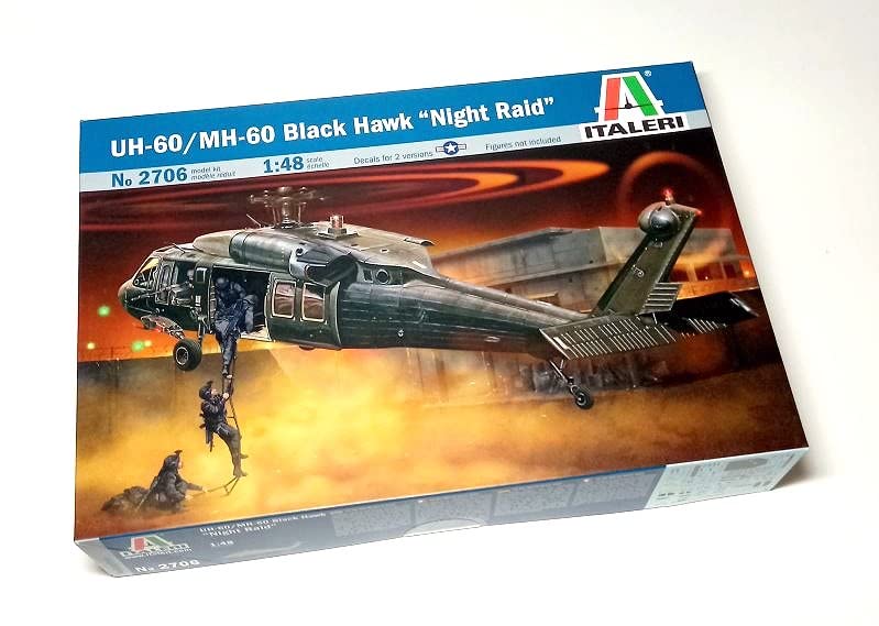 Maquette hélicoptère Black Hawk UH-60 MH-60 Italeri 2706 échelle 1/48 Night Raid à construire