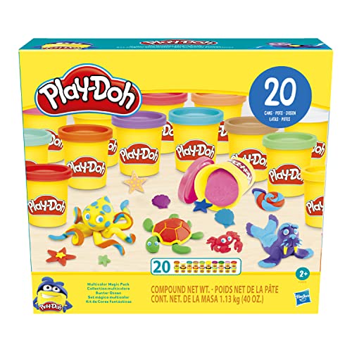 Play-Doh 20 Pack Multicolor Magic Value Set 2.5 Lbs Assorted Colors 2-Ounce Cans Kids Party Favors Preschool Toys for 2 Year Old Girls and Boys and Up
