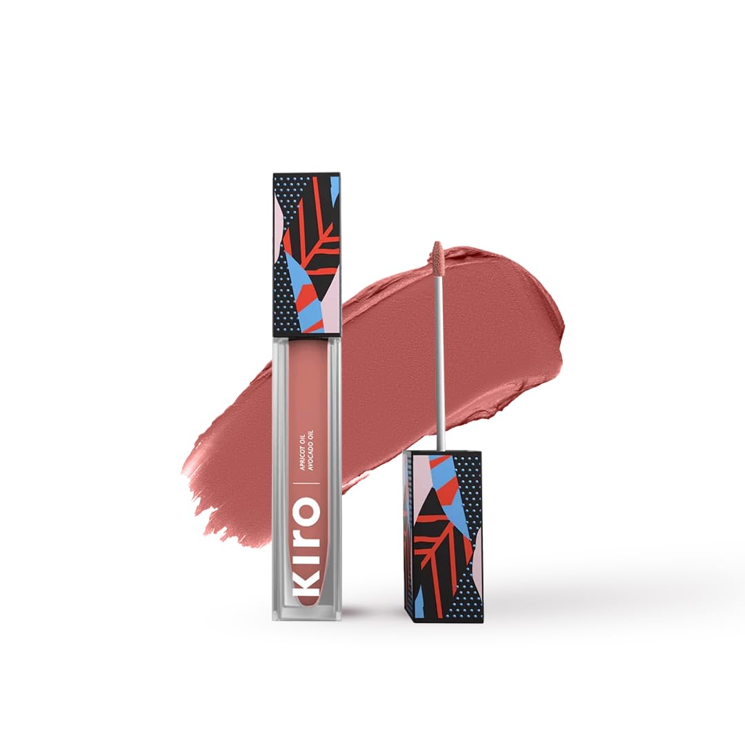 Kiro Non-Stop Airy Matte Liquid Lipstick - Peachy Nude (Warm Dusty Peach), 5ml | Super-Pigmented, Long-Lasting, hydrating | Waterproof, Smudge-Proof, Lightweight | Infused with Avocado & Apricot Oil