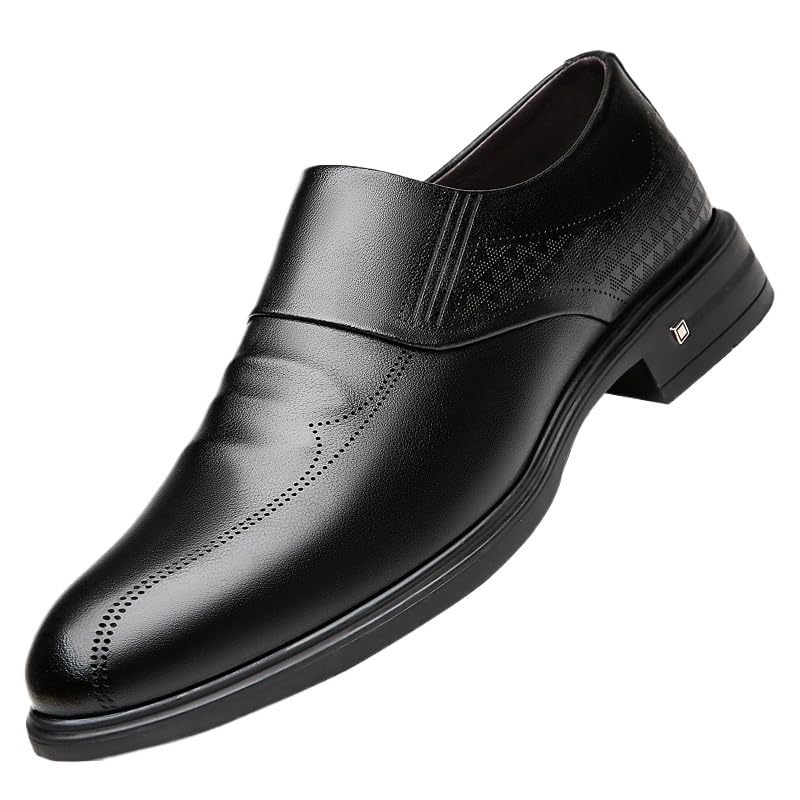 Black Men Suit Dress Shoes Casual Business Leather Shoes British Style Fashion Classic Slip On Embossed Loafers Shoes Casual Walking Shoes