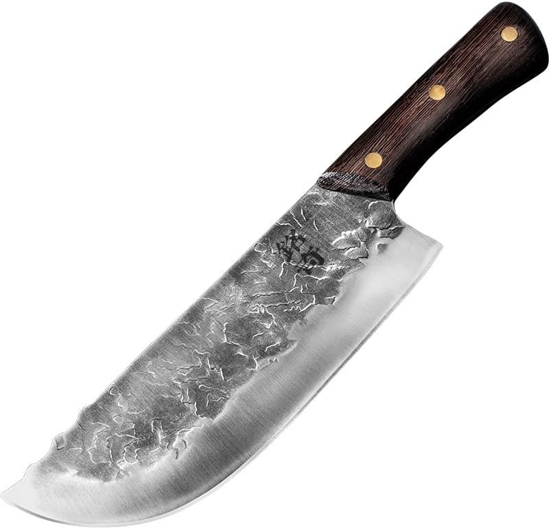 Meat Cleaver,Cleaver Knife 7.6Inch Handmade Forged Kitchen Knife 5CR15 Stainless Steel Butcher Meat Chopping Cleaver Chinese Chef Knife