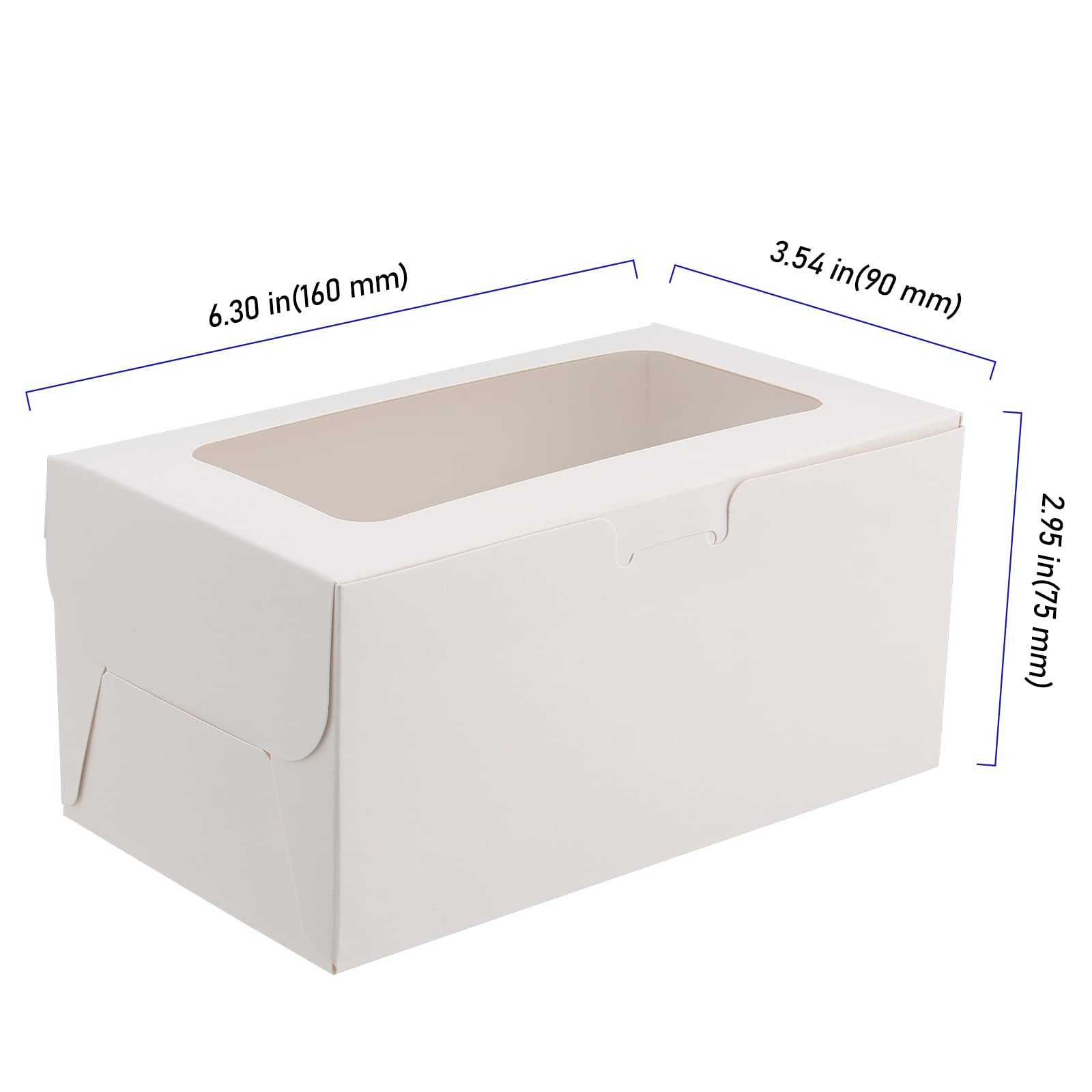 Scatola Cupcake Scatola Muffin Cartone Scatole Cupcake Con Finestra - 30 Pezzi Cartone Bianco 16x9x7.5cm Scatola Dolci Scatole Per Dolci