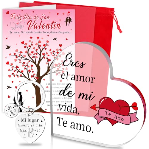 5 Placas San Valentin Regalos Mujer Hombre, Placa Acrílica de