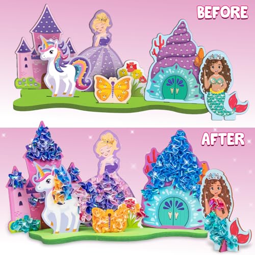 Smartivity Art & Craft Kit - Poke Art Princess Wonderland for Kids Ages 4, 5, 6, 7, 8, 9, 10 Years Old, Create 5 Princesses, 2 Castles & Unicorn, Smart Birthday Gift for Girls & Boys, Fun Activity Kit