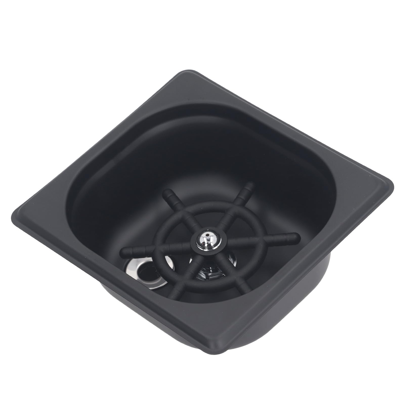 Jiawu Enjuagador de Vidrio, Orificios de Pulverización de Múltiples ángulos Lavadora Automática de Vasos, Enjuagador de Vidrio de Acero Inoxidable con Acabado Negro Mate para Fregadero de Cocina, Bar,