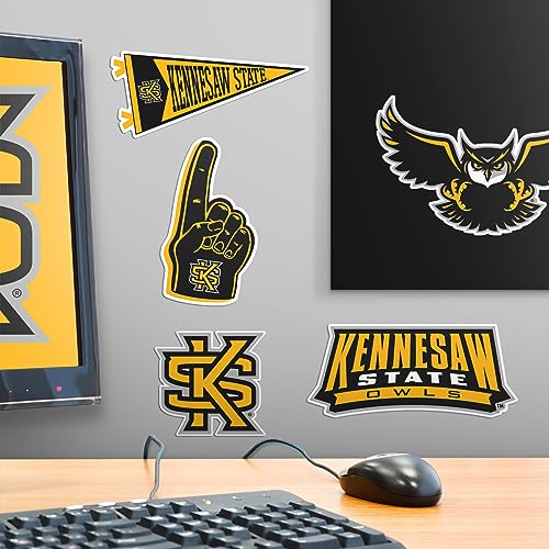 Image of Kennesaw State University 8ct Vinyl Large Deluxe Stickers Variety Pack - Laptop, Water Bottle, Scrapbooking, Tablet, Skateboard, Indoor /Outdoor - Set of 8