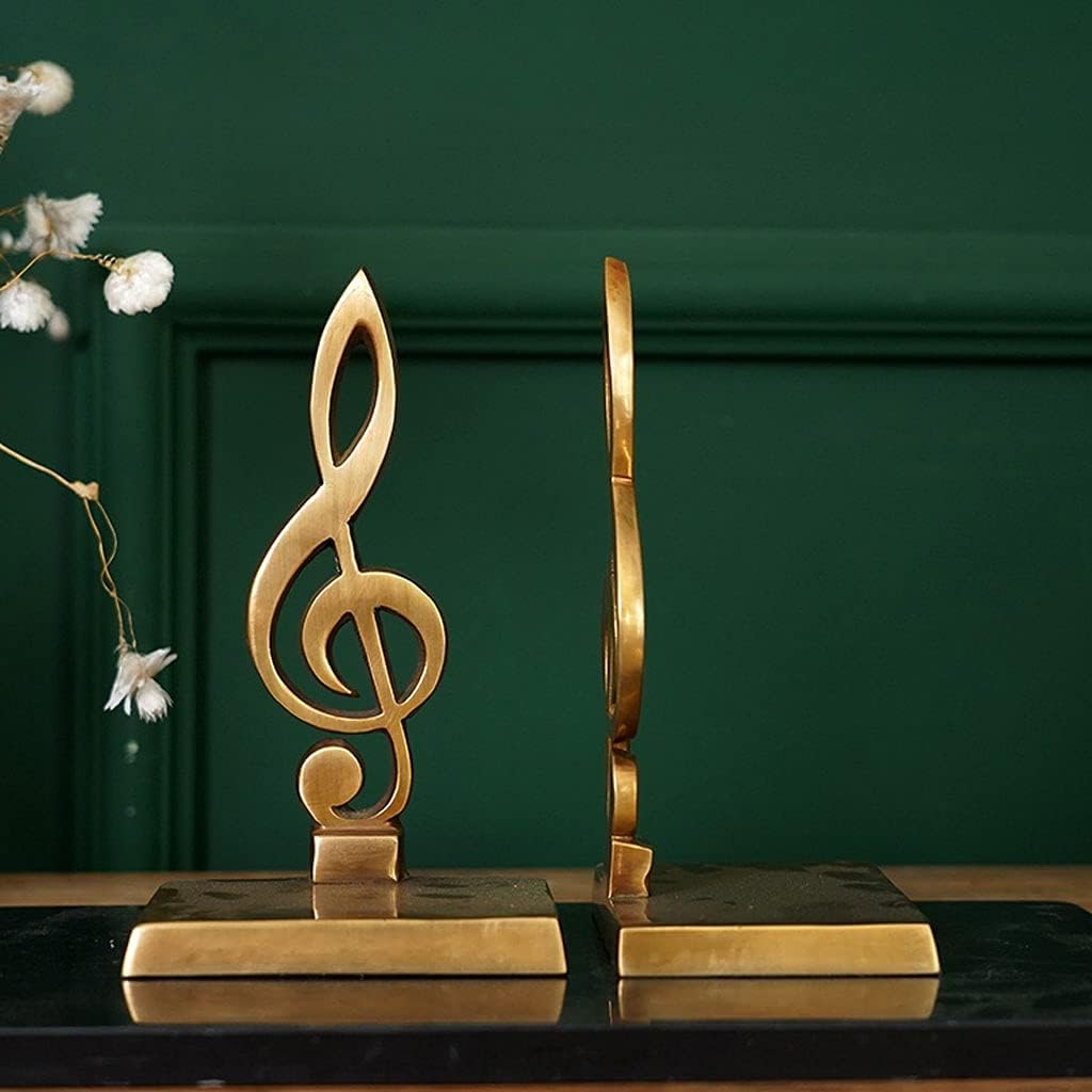 Ornament Desktop Home Furnishing Desktop Decoration European Simple Music Note Brass Bookend Room Decoration Crafts Desktop Ornaments