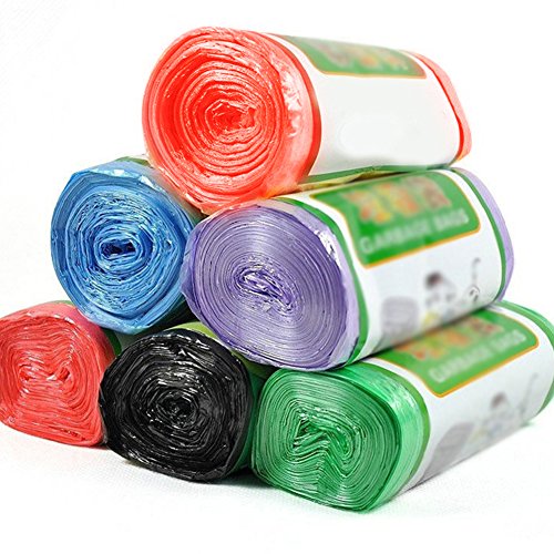 Homeofying 50Pcs/Roll Eco-Friendly Disposable Garbage Trash Cans Wastebaskets Waste Bags for Home Office Kitchen Red