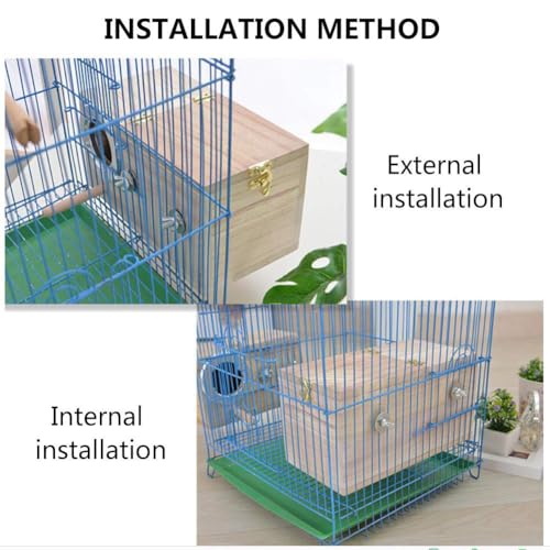 Image of Parakeet Nesting Box, Bird Nest Breeding Box Cage Wood House for Finch Lovebirds Cockatiel Budgie Conure Parrot, 8'' X 5'' X 5''