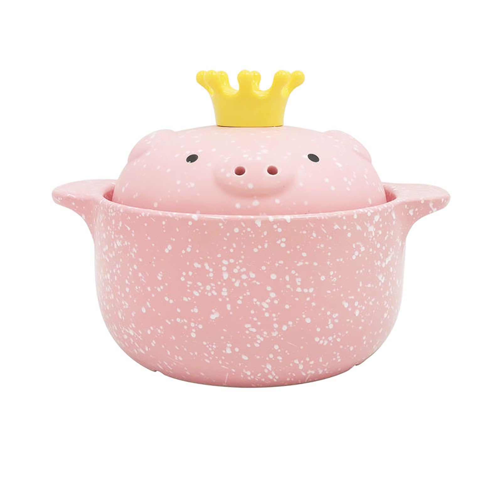 W Kształcie świnki Garnek żeliwny Podwójne Uchwyty Ceramiczny Garnek Nieprzywierający Do Otwartego Ognia Garnek Gliniany Do Użytku Domowego Miłośnicy Jedzenia(4L)