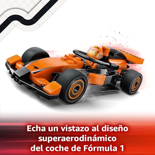 Miniatura 3 de LEGO City Piloto de F1 con Coche McLaren, Juguete de Construcción con Mini Vehículo de Fórmula 1 y Minifigura para Juegos de Carreras, Regalo de Cumpleaños para Niños y Niñas de 6 Años o Más 60442