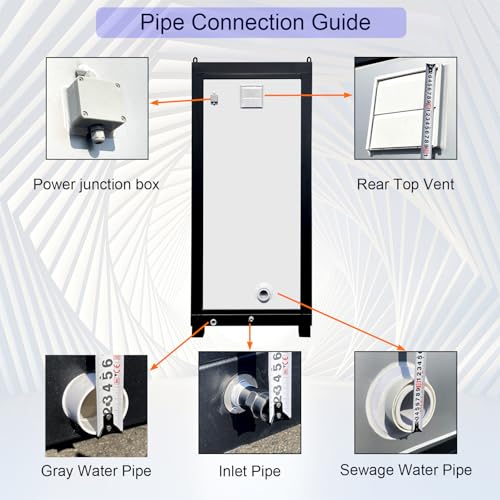Image of Outdoor Portable Restroom With Light, Mobile Restroom With Sink And Vent Fan, Portable Toilet For Concerts Conventions Construction And Sporting Events, Silver Color
