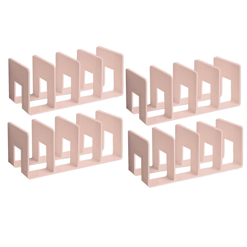 Organizer per documenti in acrilico rosa, con 4 scomparti grandi, per documenti, libri, borse, raccoglitori e buste, elegante accessorio da ufficio