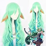 Game LOL women Soraka cosplay wig Star Guardian green Cosplay Hair Wig and 2 ears