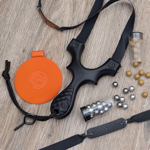 SimpleShot Scout LT2 Slingshot Bundle with Target, Steel & Clay Ammo, and 2 Band Sets, Integrated Clip Band Attachment, Fiber Optic Sights, Modular Handle Scales, Beginner to Pro (Black) by SimpleShot - Image 2