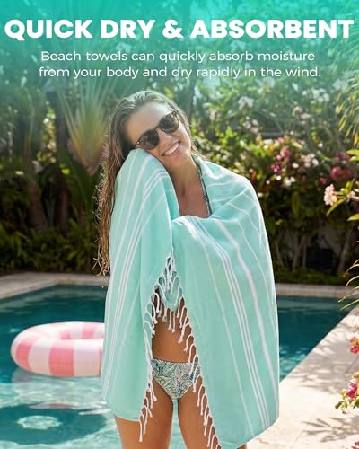 Turkish Beach Towels Vacation Essentials Quick Dry Sand Free Oversized Bath Pool Swim Towel Extra Large XL Blanket Adult Travel Cruise Accessories Must Haves Clearance Stuff Necessities - Image 4