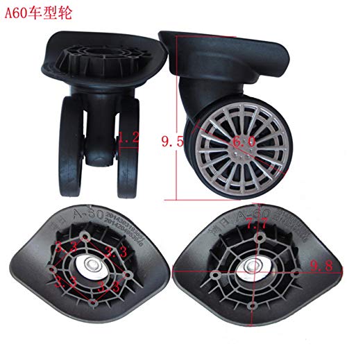 Luggage Wheel,Luggage Suitcase Wheels, 360 Degree Swivel Luggage Mute Wheel Suitcase Replacement Repair Wheels Parts Spinner (A60#)2
