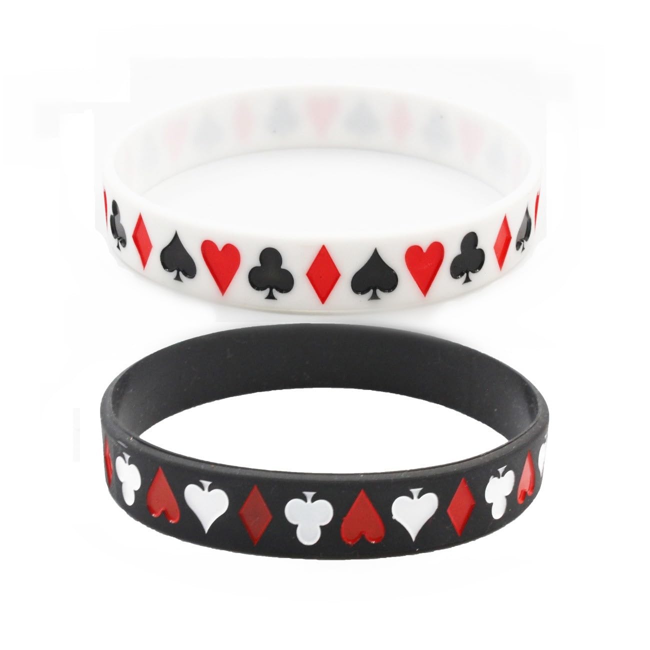 Caiyao Silicone Wristbands Bracelets Poker Star Y2K Funny Wristbands Decoration for Women Men Teen Friends Gift-2Pcs Poker