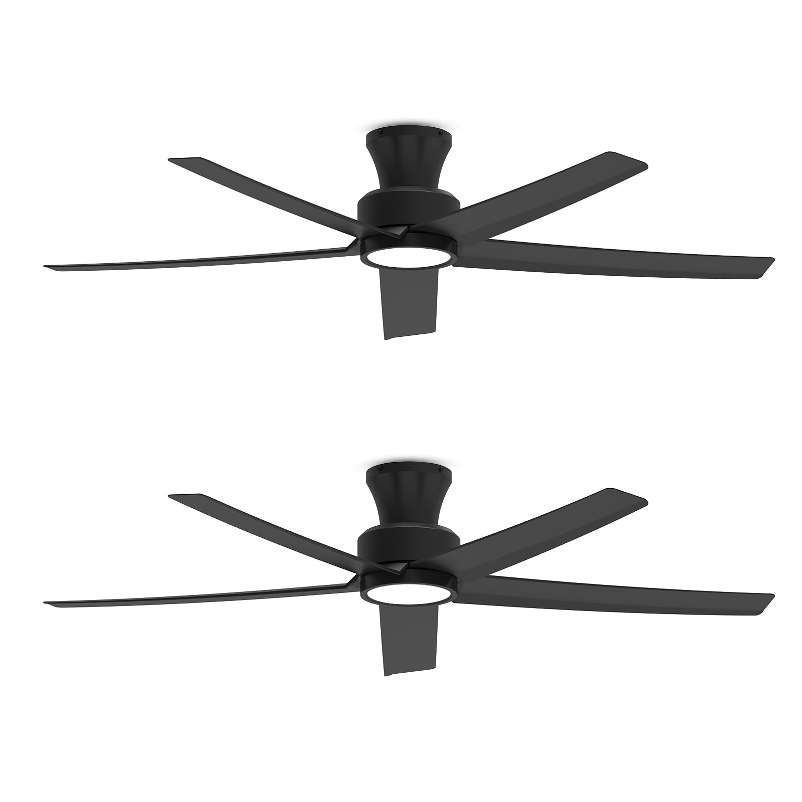 Photo 1 of ocioc 52 inch Ceiling Fans with Lights, Large Air Volume Ceiling Fans with Reversible Quiet DC Motor and Remote?Black-2 Pack?