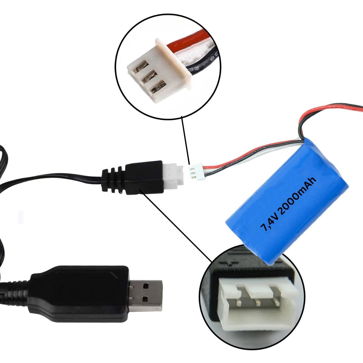 Akumulator Li-Ion 7,4 V 2000 mAh wtyczka 5600